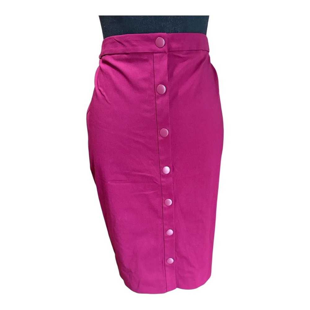 The Limited magenta pencil skirt with a button-front detail.